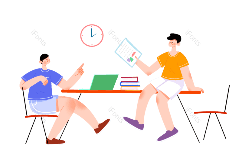 学习图片,学生元素,扁平风PNG,免抠素材